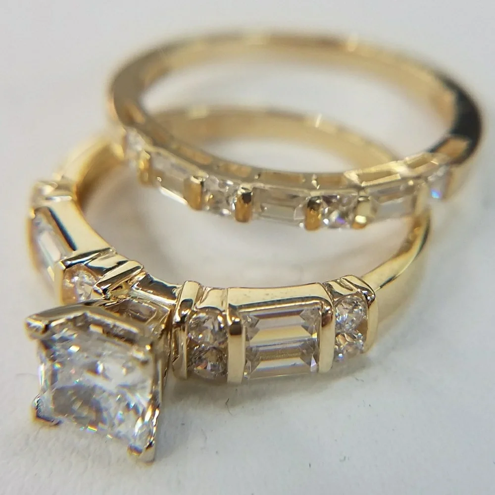 14k Solid Yellow Gold Engagement Ring only